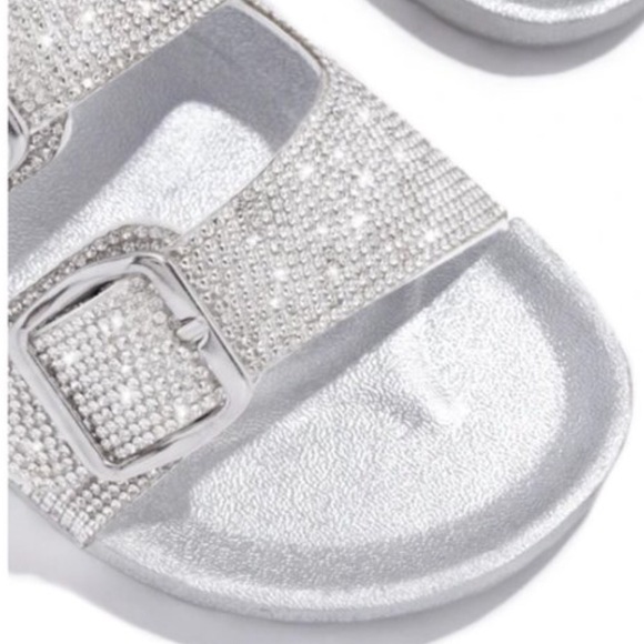 !!RESTOCKED!! Embellished Buckle Sandals - Silver - Picture 7 of 7